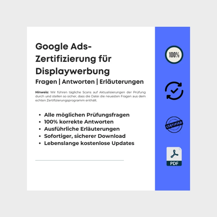 Antworten zur Google Ads-Zertifizierung für Displaywerbung